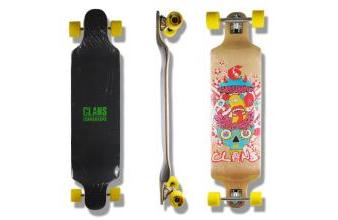 Clans Beginner Drop Down Longboard Crazy 41.25 x 9.75 inch