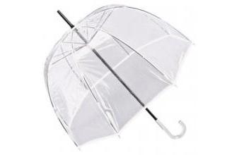 Jean Paul Gaultier Damen Regenschirm Transparent Look mit weißem Rand