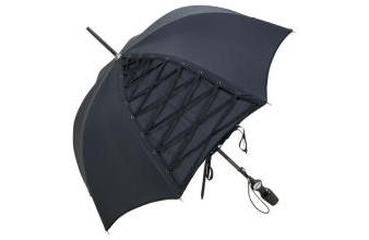 Jean Paul Gaultier Damen Regenschirm mit raffinierter Corsagenschnürung 
