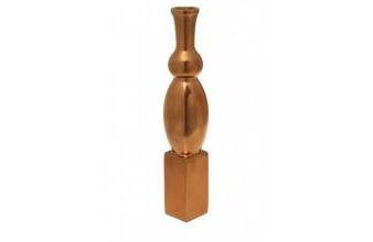 Casa Padrino Designer Deko Vase in rotgold 7 x 7 x H. 30 cm