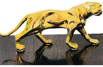 Goldene Panther Figur / Skulptur - Luxus Interior