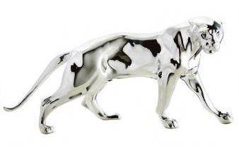 Panther Figur / Skulptur Silber - Luxus Interior