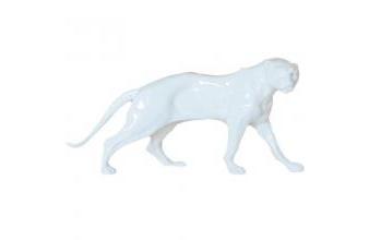 Panther Figur / Skulptur Weiß - Luxus Interior