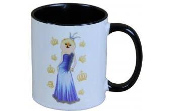 Harald Glööckler Pompöös Tasse Hund mit blauem Abendkleid - designed by Harald Glööckler