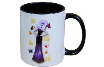 Harald Glööckler Pompöös Tasse Hund mit violettem Abendkleid - designed by Harald Glööckler