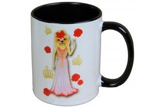 Harald Glööckler Pompöös Tasse Hund mit Abendkleid - designed by Harald Glööckler