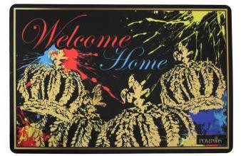 Harald Glööckler Designer Fußmatte Welcome to Pompöös Home mit Krone Bunt 66 x 44 cm - Schmutzfangmatte 