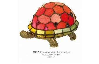 Casa Padrino Tiffany Deko Leuchte Schildkröte Rot