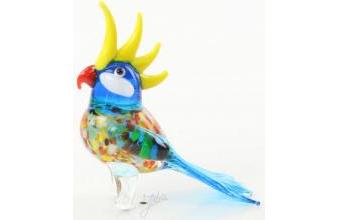 Glasfigur Kakadu Vogel - bunte Dekofigur aus Glas - Figur Skulptur Deko Dekoration Geschenk Geschenkidee