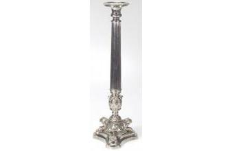 Luxus Messing Kerzenständer Silber 19 x 19 x H. 60 cm - Deko Accessoires