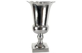 Designer Aluminium Vase Silber Ø 22,5 x H. 40,5 cm - Deko Accessoires