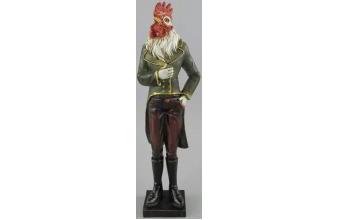 Dekofigur Edelmann Figur Lord Hahn Mehrfarbig 11 x 6 x H. 37 cm - Kunstharz Figur 