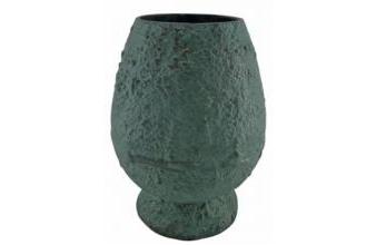 Runde Aluminium Blumenvase Vase Mintgrün Ø 21 x H. 29 cm - Deko Vase 