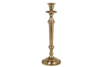 Runder Jugendstil Kerzenständer Antik Messingfarben H. 35 cm - Aluminium Kerzenhalter